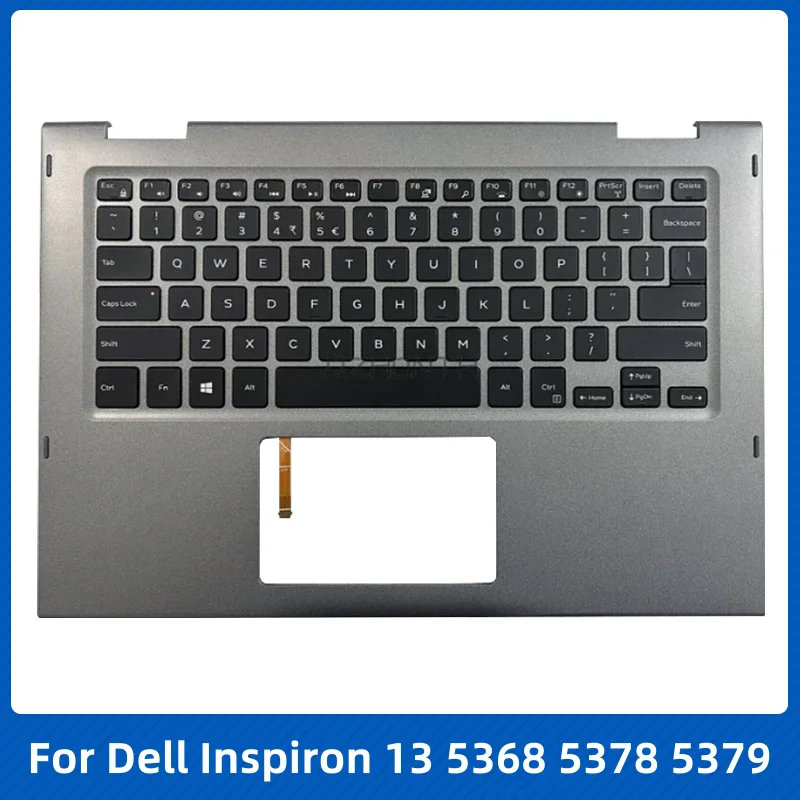 New For Dell Inspiron 13 5368 5378 5379 Laptop Case Palmrest with Backlit US Keyboard Upper Cover Gray 0JCHV0 Replace the casing