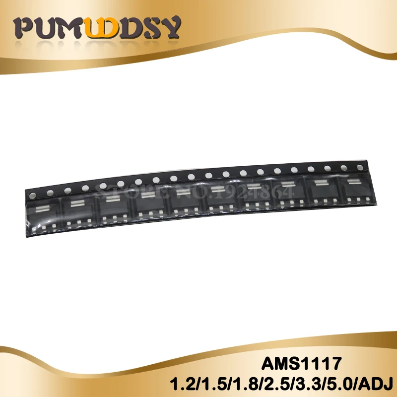 70PCS AMS1117 Voltage Regulator Kit 1.2V/1.5V/1.8V/2.5V/3.3V/5.0V/ADJ 1117 SOT-223 7 values Each 10PCS
