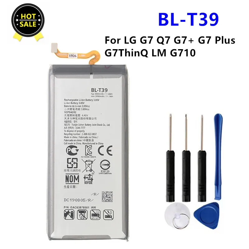 NEW BL-T39 Battery For LG G7 Q7 G7+ G7ThinQ LM G710 BLT39 3000mAh Smart Phone+free tools