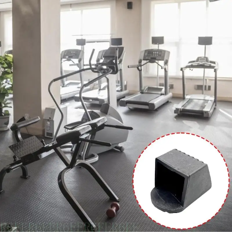 

652F 4Pcs Gym Equipment End Caps Plastic Square Tube Sleeve Foot Cover Protectors Workout End Caps Finishing Plug Enduring
