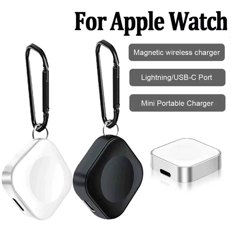 

Портативное беспроводное зарядное устройство для Apple Watch Series 9, 8, 7, 6, 5, 4, 3, 2, 1 SE, магнитное зарядное устройство для быстрой зарядки, мини-зарядное устройство типа C