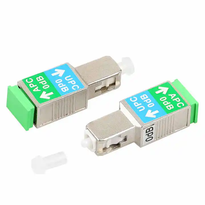 Adaptador de fibra óptica híbrida de modo único, conectores macho SC/APC hembra a SC/UPC, atenuador SC 0 dBm