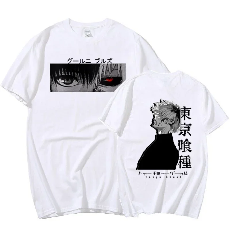 Japanese Anime Kaneki Ken T Shirt Men\'s Fashion Personality Printed Short Sleeve Summer Casual Loose Tee Women Top 2024 New