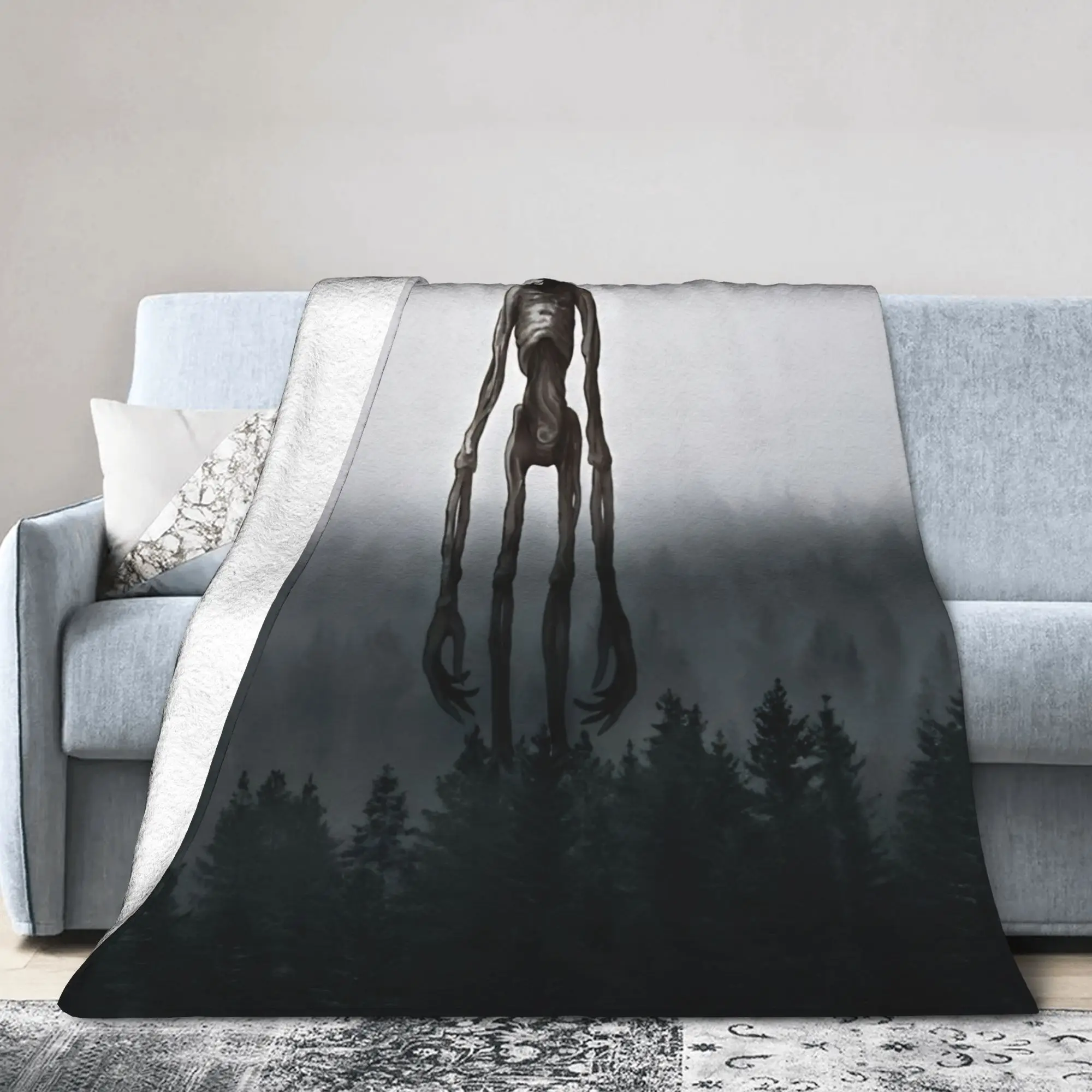 Siren Head Forest Flannel Throw Blanket  Blanket for Bed Car Soft Plush Thin Quilt