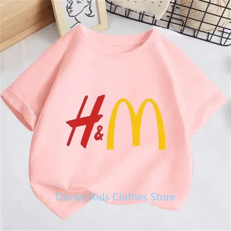 2024 Summer Kids H M Brand Multi Sports Short Sleeve Kids Girls T-shirt Baby Boys Fashion Sports Short Sleeve 2-12 Year T Shirt