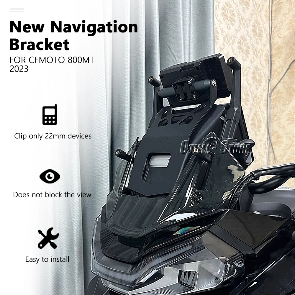 New For CFMOTO 800MT 800mt 800 MT 2023 Expansion Stand Crossbar 22mm Motorcycle Phone GPS Mount Navigation Bracket