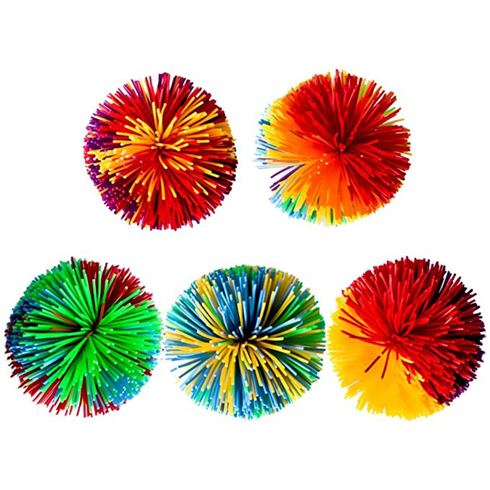 Anti-stress alívio do estresse bolas de brinquedo saltitantes bolas de estresse bebê elástico bola macaco bolas fibrosas arco-íris fidget bola sensorial