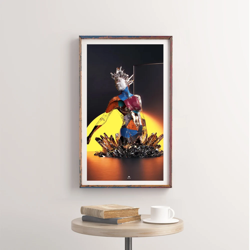 

43Inch Wood Frame Electronic Photo Album Digital Photo Frame With Wi-Fi NFT Picture Display
