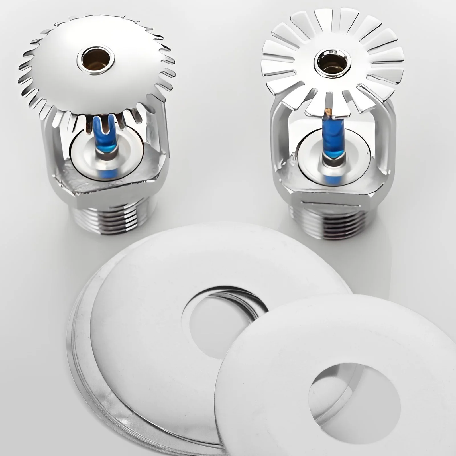 

10pcs Single Disc Decorative Cover Stainless Steel Protective Plate for Fire Sprinkler Head Expandable Disc Design Escutcheon