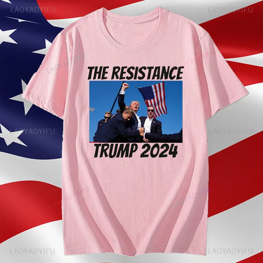 Camiseta Trump Shot Assassination Attempt Still Standing Me Stronger Tshir Camiseta estampada de algodón para hombres y mujeres camisetas gráficas