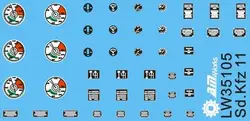 1/35 Scale Vehicle Dials & Placards Sd.Kfz. 11 (PE+Decal) LW35105 Modeling Upgrade Kits