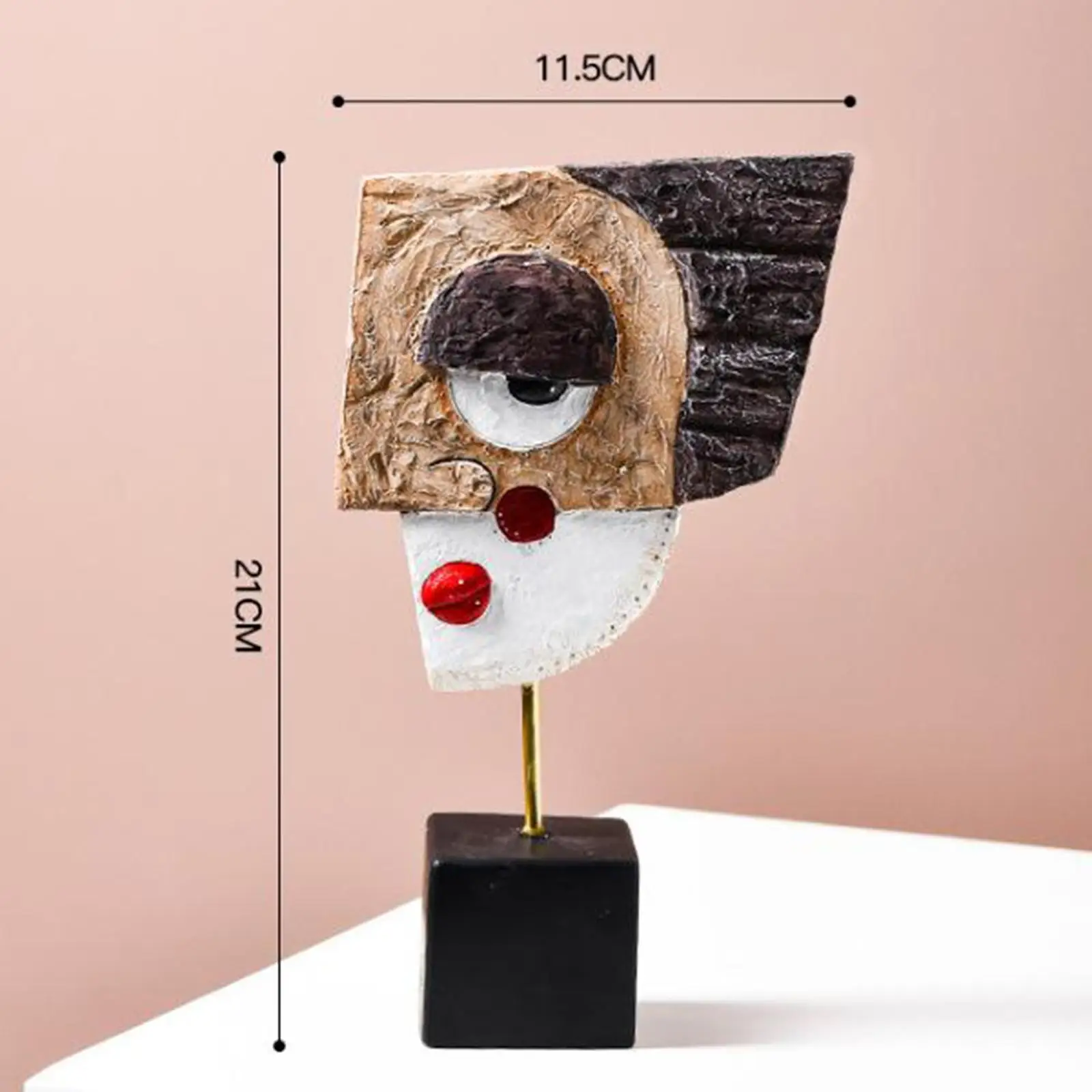 Abstract Resin Face Statue Collectible Art Decor Ornament for Home Living Room Modern Decoration Statuette