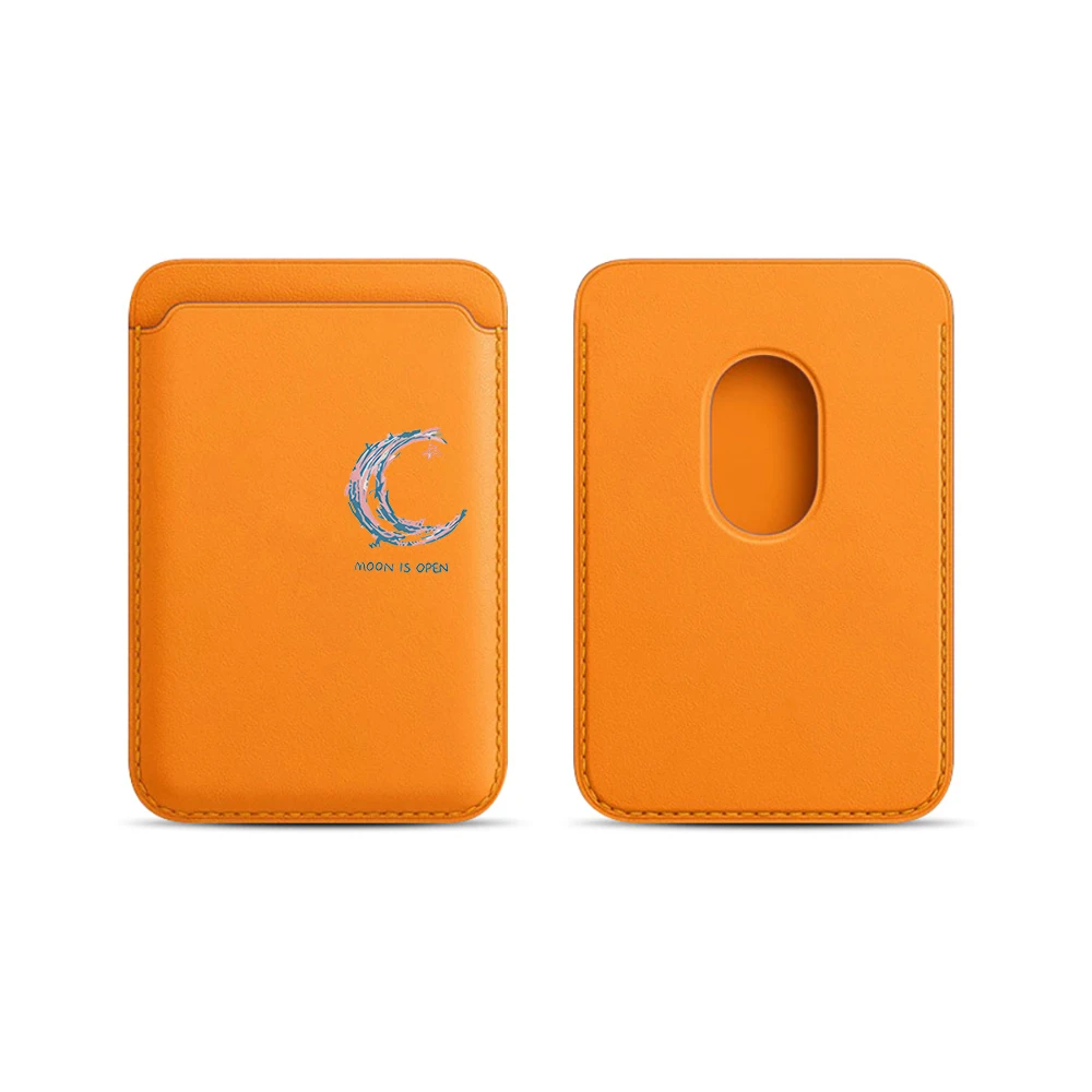Minimalistisches Kunst-Mond-Leder-Kartenetui, Telefonkartenhalter für Magnetische Hülle, Geeignet für alle iPhone Magsafe Karten-Handyrückseiten-Taschen – Detail 10