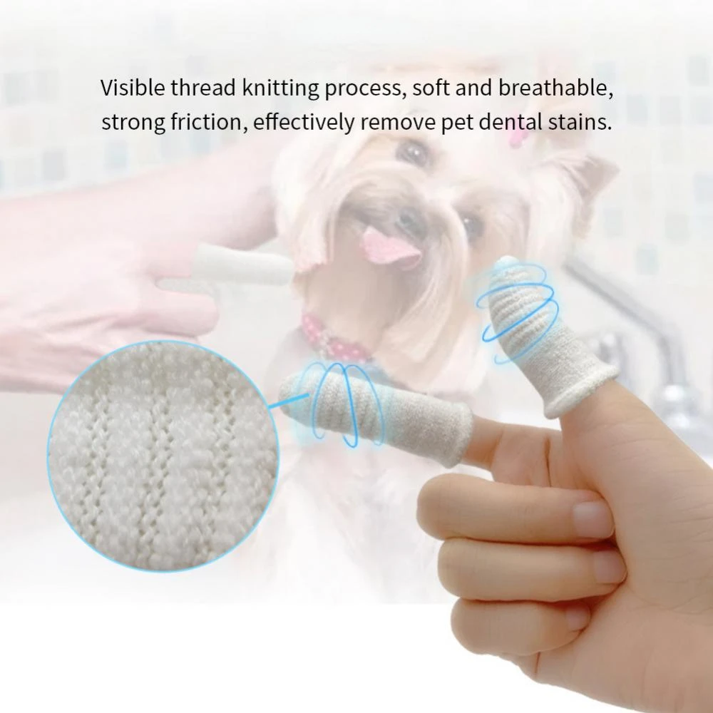 Dog Toothbrushes Soft Pet Fingers Toothbrush Teddy Dog Cat Cotton Brush Teeth Oral Cleaning Kitten Bad Breath Care Pet Supplies