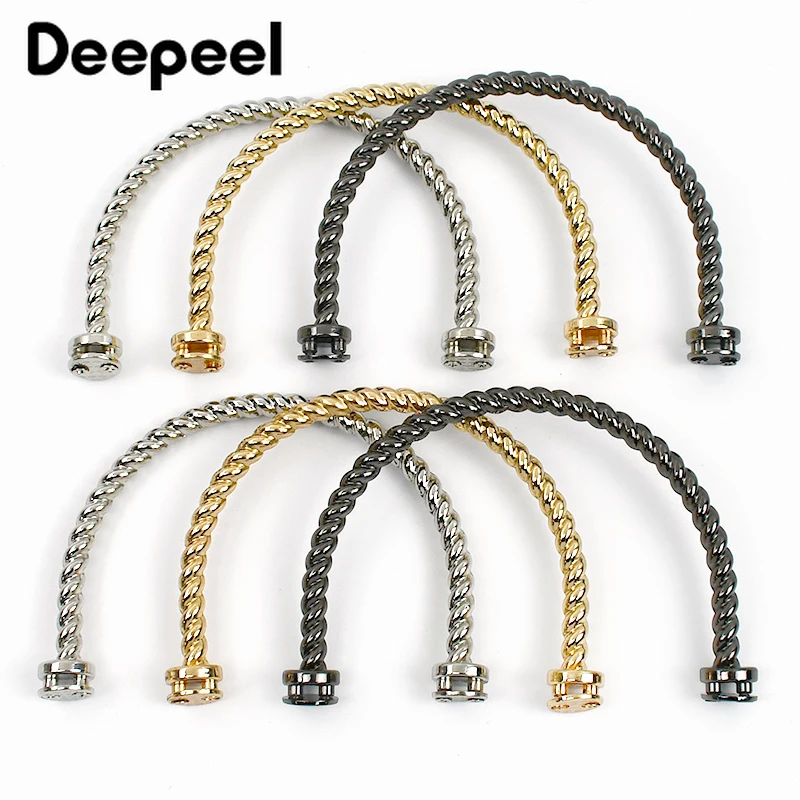 1-5Pcs Deepeel Metal Bag Handles DIY Handbags Shoulder Bags Purse Hardware Accessories Purses Frame Round Hanging Buckle