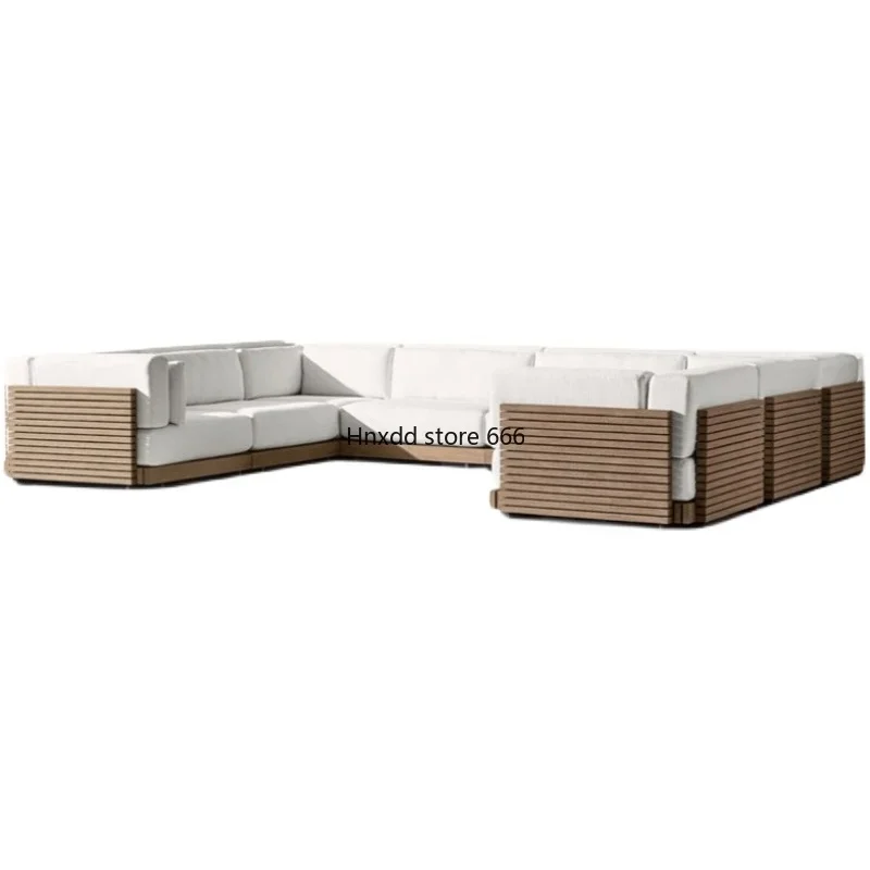 Outdoor sofa coffee table combination open-air balcony rattan chair