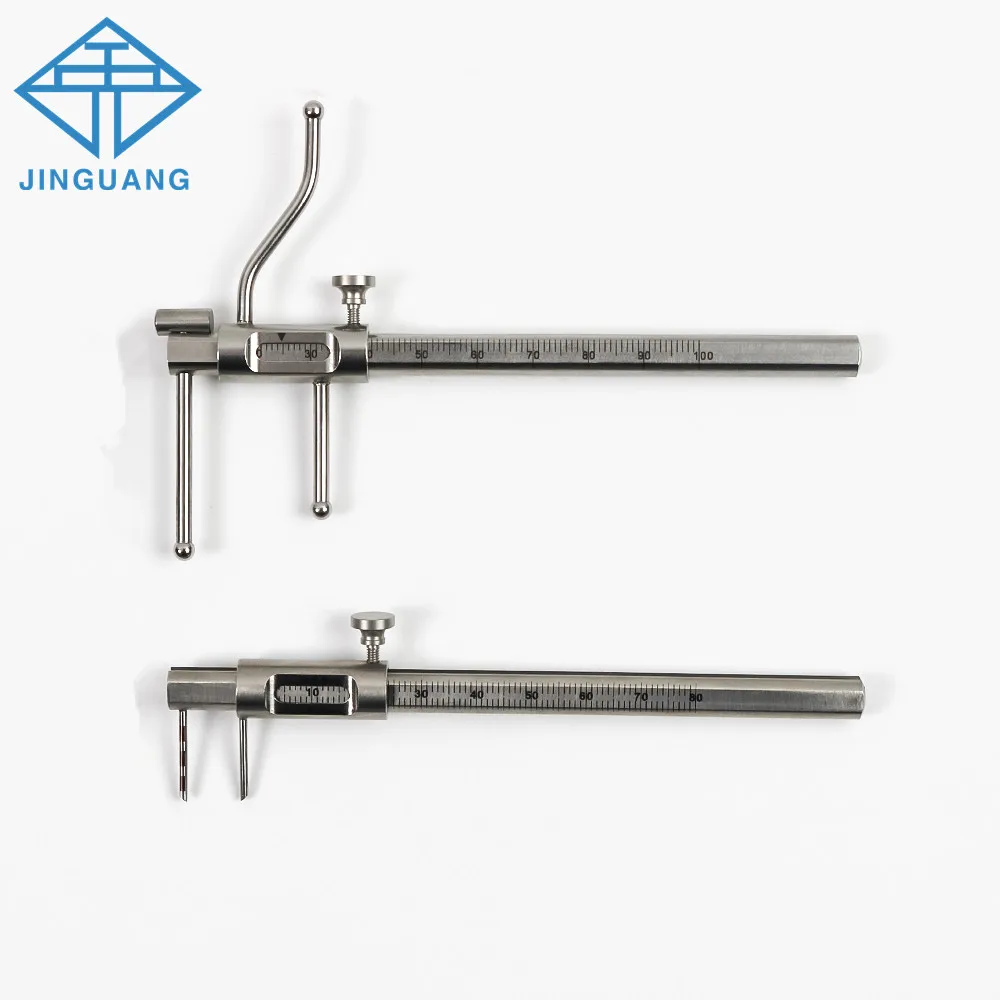 2pc Dental Orthodontic Sliding Caliper Chin Indicator Dental Implant Measuring Gauge Caliper Ruler Occlusion Measure Tools