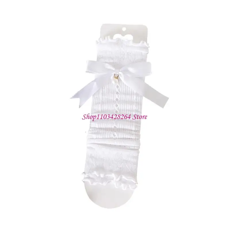 

Leg Warmers for Teen Girls Bowknot Boot Socks Long Leg Cover Stockings Breathable Loose Socks Fashion Socks