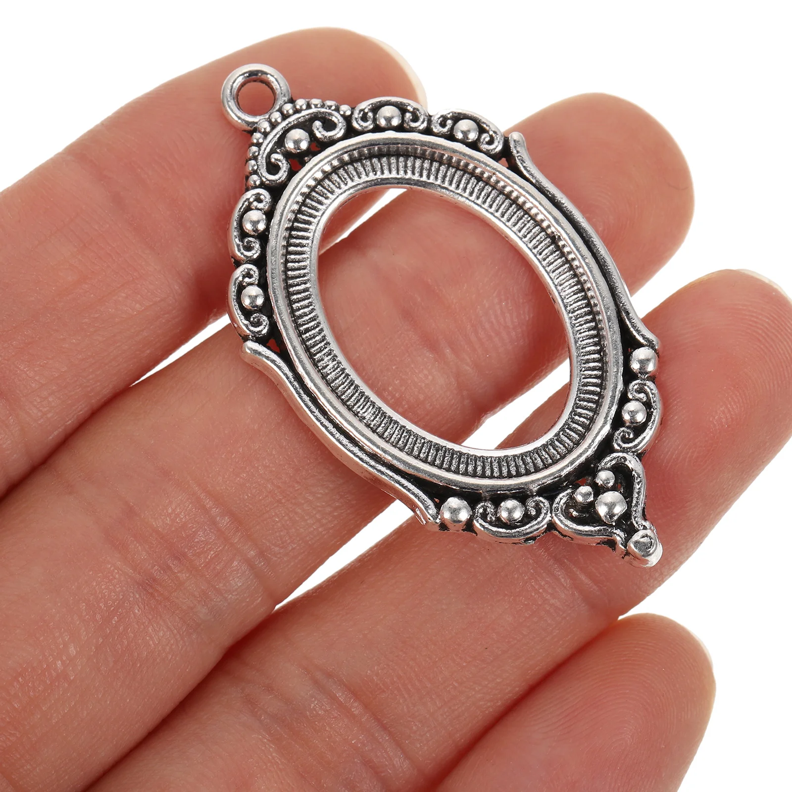 

21pcs Alloy Jewelry Pendant Bezel Gem Ornament Vintage Necklace Making Supplies Bracelet Charms Diy Photo Trays