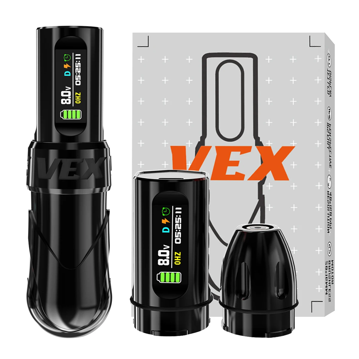 

VEX Wireless Tattoo Machine 4.0MM Stroke 2000mAh Large Capacity Battery Brushless Motor TattooPen With 2Battery Permanent Makeup
