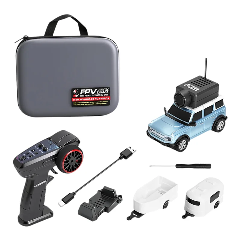 TA-FPV RC سيارة 1:64 مقياس 6405-C طقم سيارة سباق صغير المدمج في جيروسكوب 2.4G واي فاي App التحكم FPV VTX 720P كاميرا صور + فيديو
