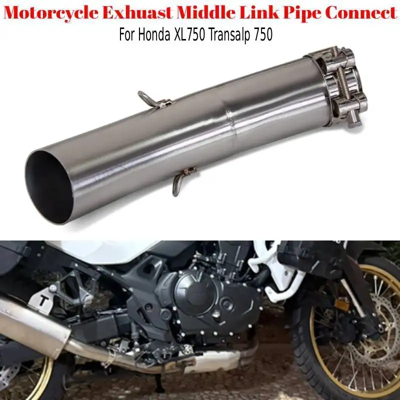 Für Honda XL750 Transalp 750 2023-2026 Motorrad Auspuff Mittelrohr Verbindungsstück 51mm Motorrad Auspuff Schalldämpfer Rohr