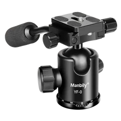 Manbily YF-0 36mm Fluid Hydraulic Tripod Ball Head Panoramic Ballhead Aluminum Handle Mount For Camera DSLR Max. Load 5KG