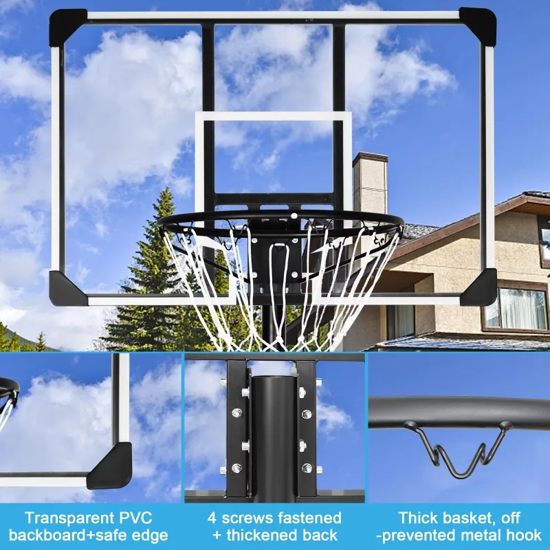 Basketball Hoop System Portable Height Adjustable Stable Ideal For Indoor Outdoor Game Play And Sports Training Sessions - view 5