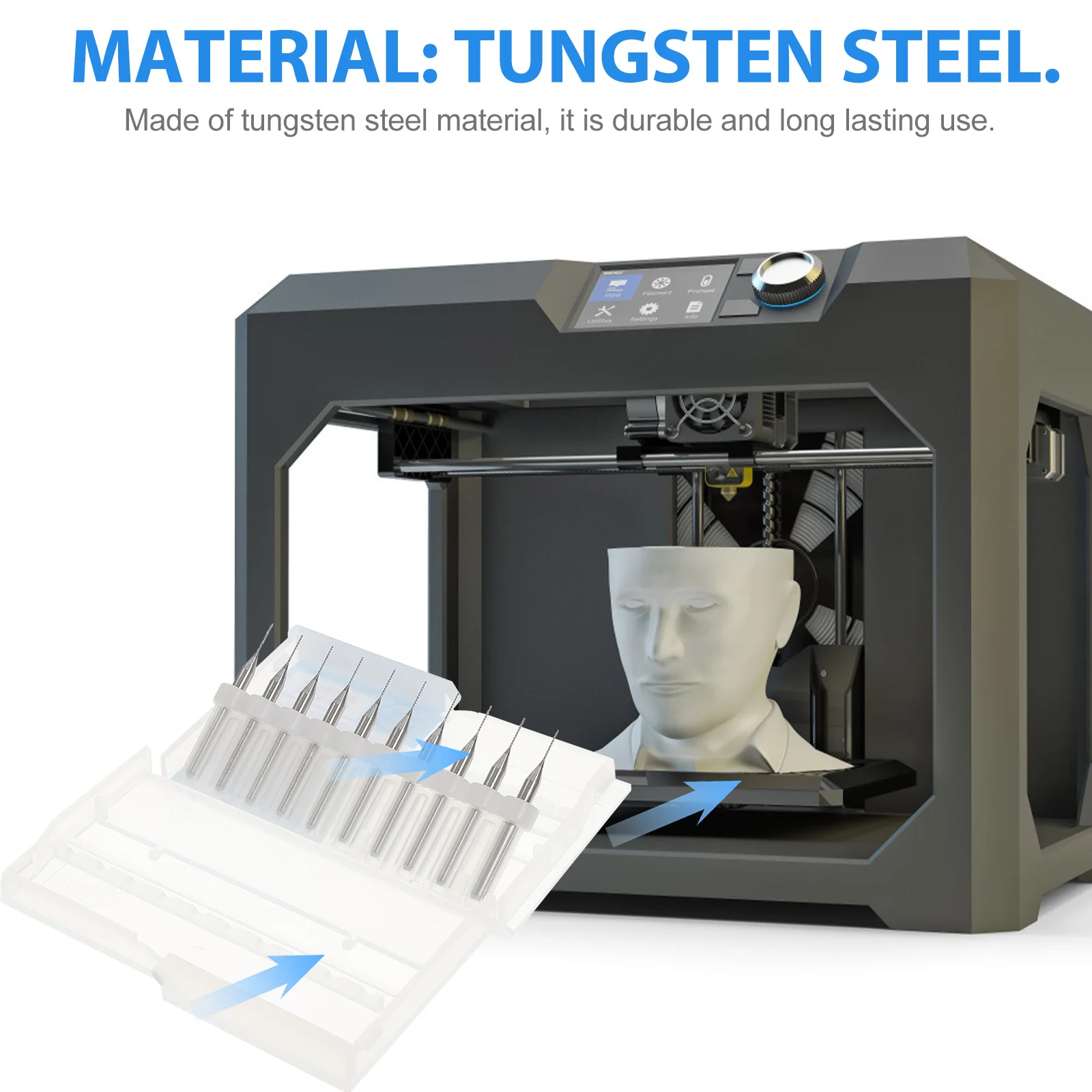 

10Pcs 0.4mm Professional Nozzle Head Cleaner for 3D Printer Extruder Drilling Bits Metal and Circuit Board Tool