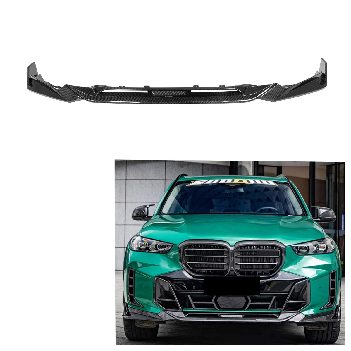 100% Dry Carbon Fiber SQ Style Front Lip for X5 G05 LCI G18 LCI 2023+ Car Body Kit 3 Piece Front Bumper Lip Splitter