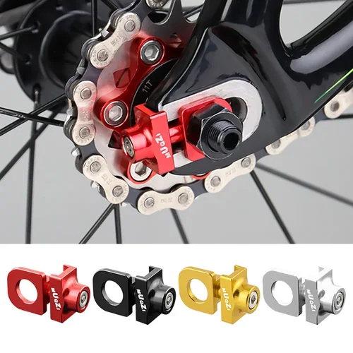Imagen 2 del producto Ajustador de cadena de bicicleta, sujetador tensor de velocidad única, Fixie, protector de tensión de cadena de bicicleta, tornillo, ajustador de accesorios de ciclismo