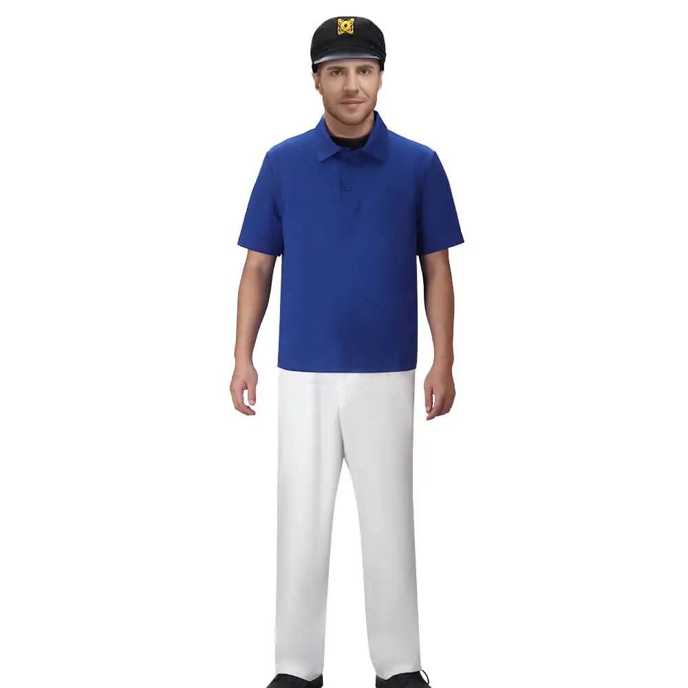 

Gilligan's Island The Skipper Captain Jonas Grumby Cosplay Costume TV Series Halloween Outfits Blue T-Shirt Pants Hat Takerlama