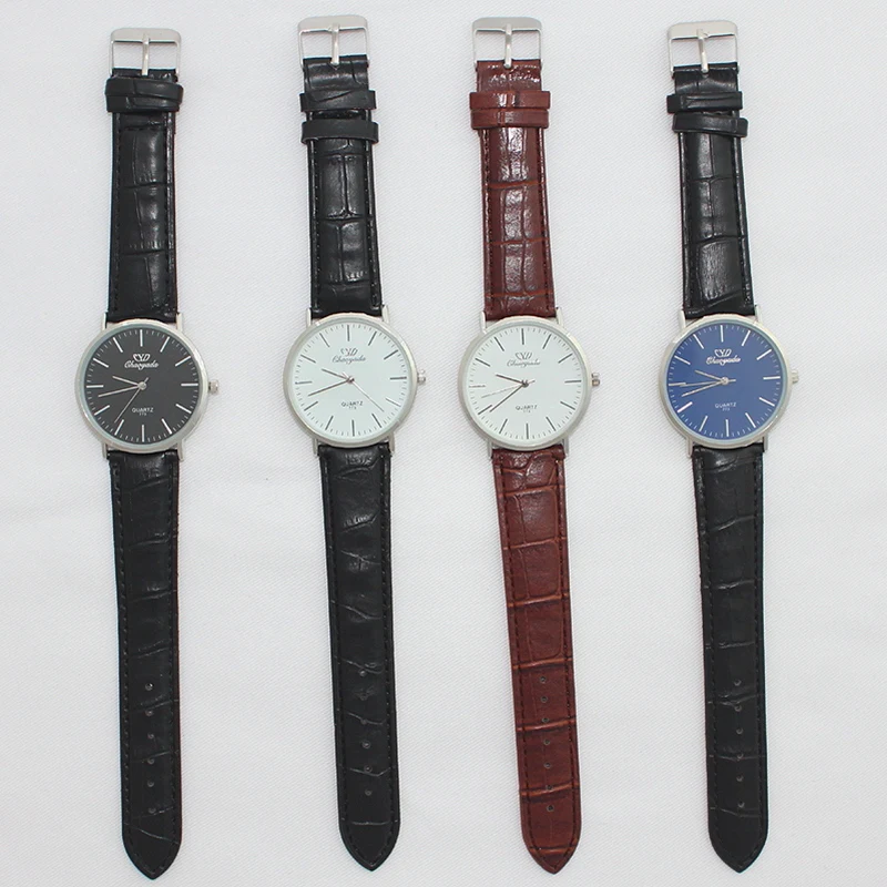 

4Pcs Men Womens Retro Design Leather Band Analog Quartz Wrist Watch Student Wristwatch