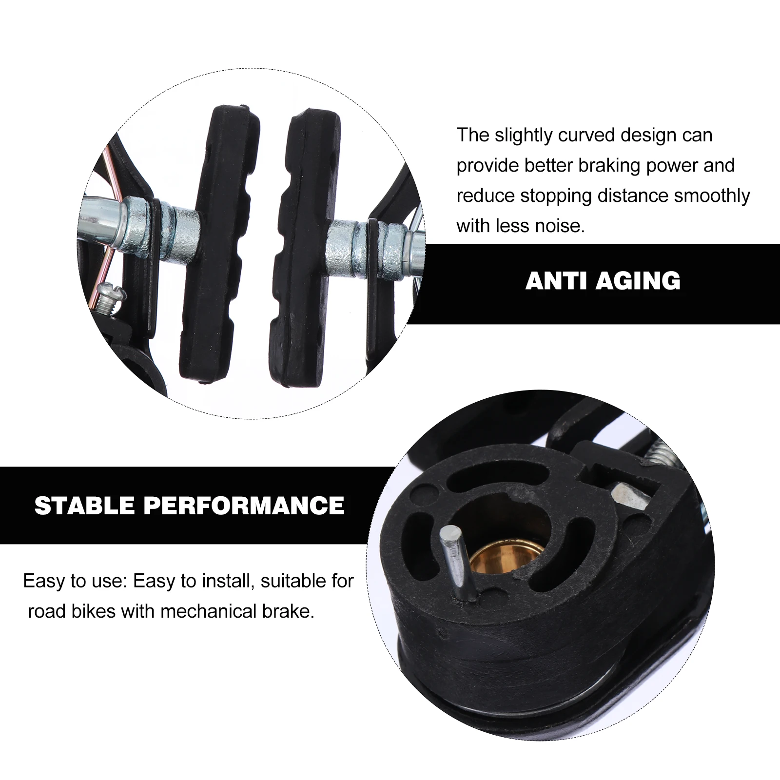 

2 пары велосипедных суппортов, тормозные ободные тормоза, набор механических тормозных колодок для шоссейного велосипеда, тихие, мощные, стопорные детали для велосипеда