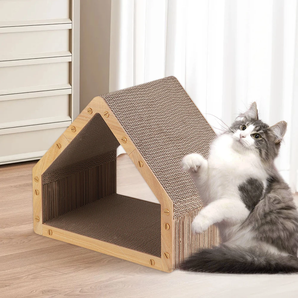 

Cat Scratcher House Cardboard Cat Scratcher Scratching Board Pad for Indoor Cats & Kittens