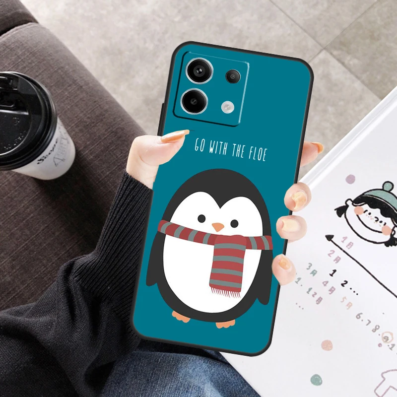かわいいペンギンカバー Xiaomi Redmi Note 14 Pro 9 10 11 12 13 Pro 11S 12S ケース Redmi 14C 12C 10C 13C用