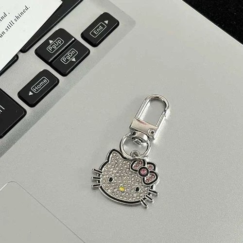 실버 산리오 헬로 키티 키체인, 스위트 쿨 메탈 나비, 체리 키링, 소녀용 패션 가방 펜던트, 배낭 걸이용, Y2K 