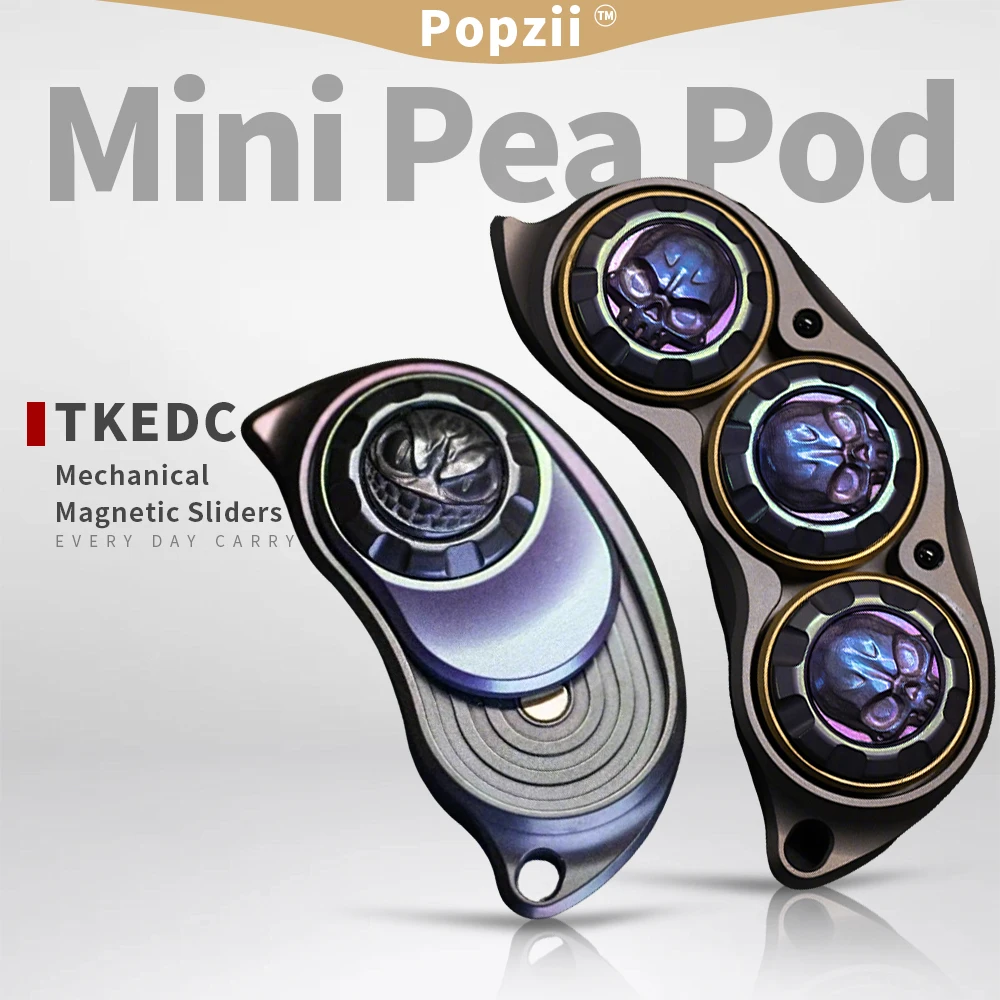TKEDC Mini Pea Pod Mechanical Push Slider Rotation Fidget Sliders Fidgeting toys Office Stress Relief Gadgets Anxiety Toys