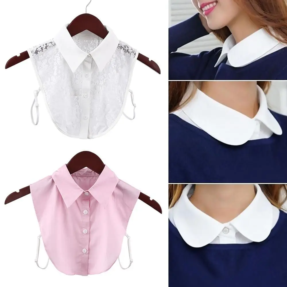Women Men Lace Detachable False Tie Lapel Blouse Top Shirt Fake Collar Clothes Accessories