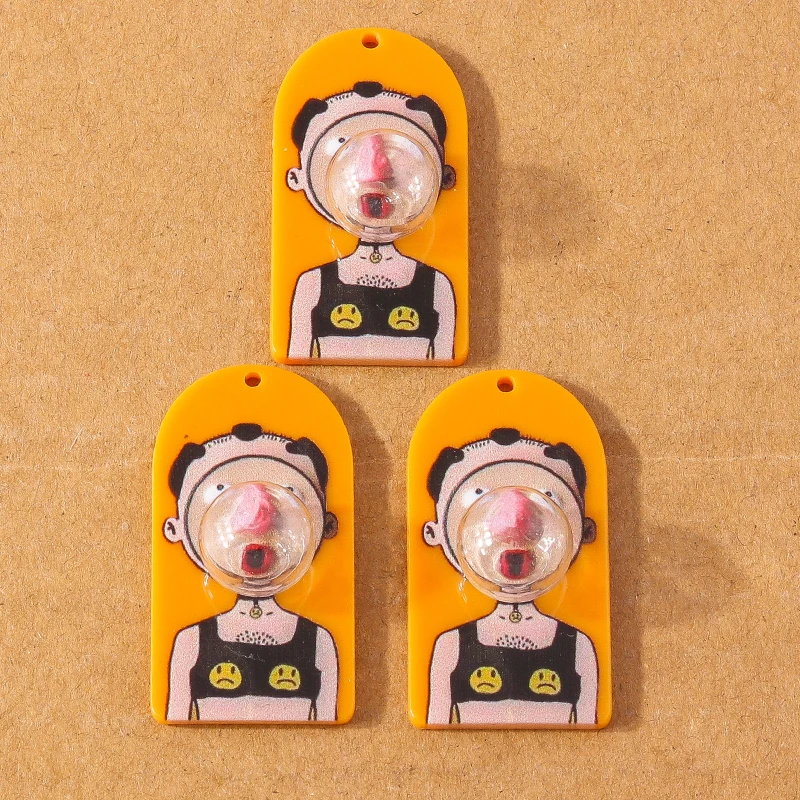 5 Stück Niedliche Harz-Cartoon-Mädchen Blasen-Seifenblasen-Anhänger für DIY Ohrringe Halsketten Schmuckherstellung Zubehör – Detail 5