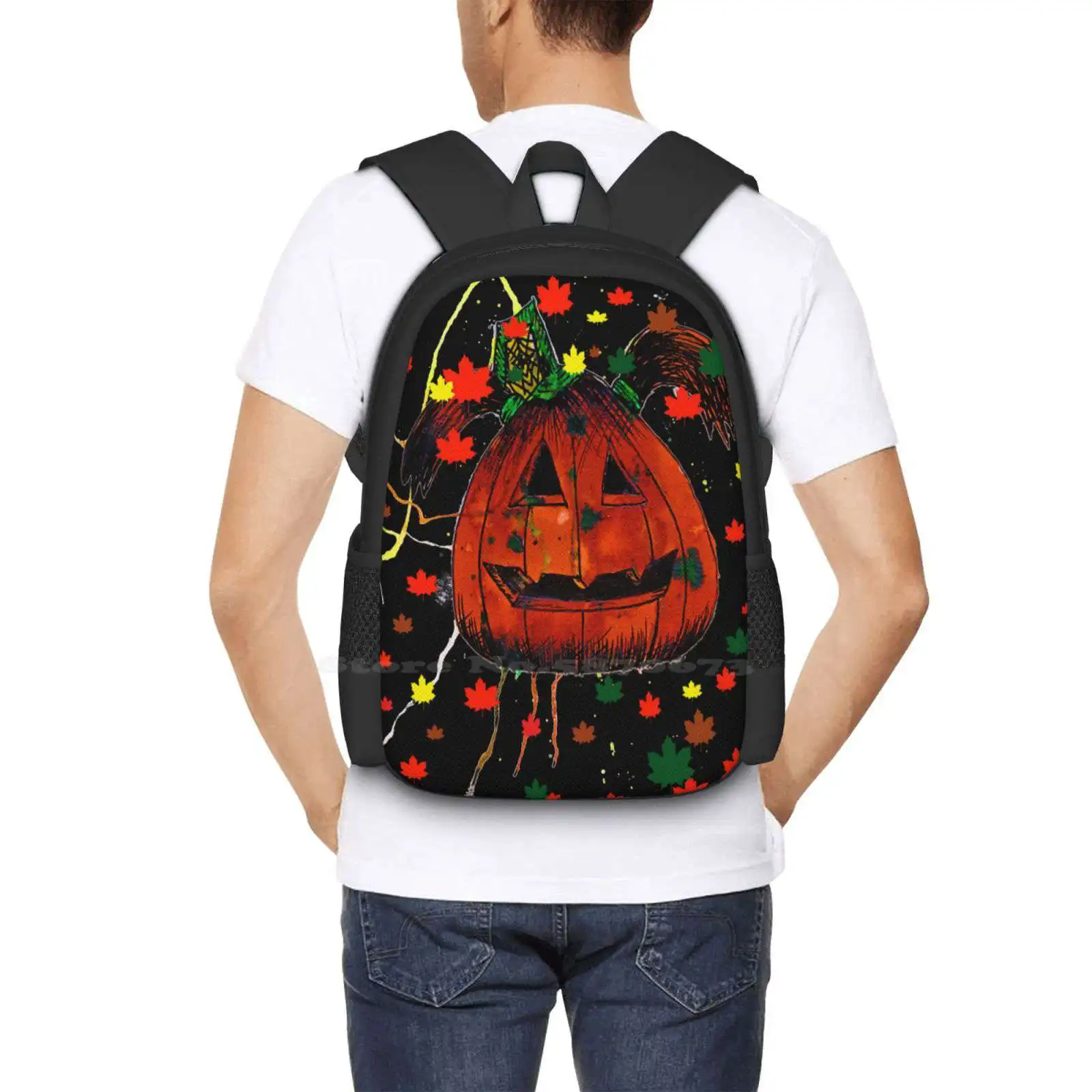 Cute Pumpkin Backpack For Student School Laptop Travel Bag Cute Pumpkin Halloween