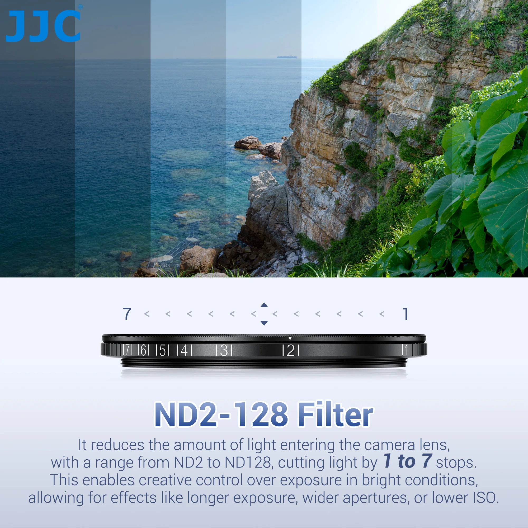 JJC 67 мм ND2-128 Регулируемый ND-фильтр Комплект адаптеров для магнитного фильтра объектива для iPhone 16 15 14 Pro Max Plus Запись видео для видеоблогов