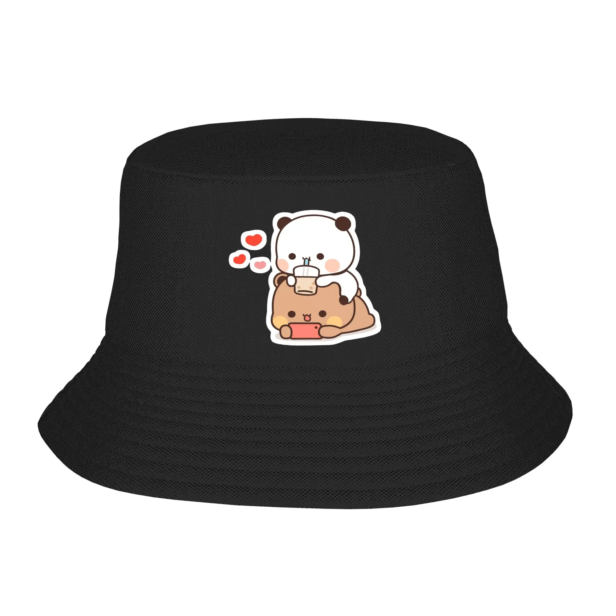 Bubu Dudu Enjoying Time Bucket Hat Summer Travel Headwear Merch Panda Bear Fishing Fisherman Caps for Camping Woman Panama Hat