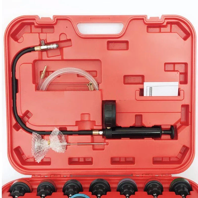 Water Tank Leakage Tester 28pcs Universal Radiator Pressure Tester Kit Car Cooling System Detector