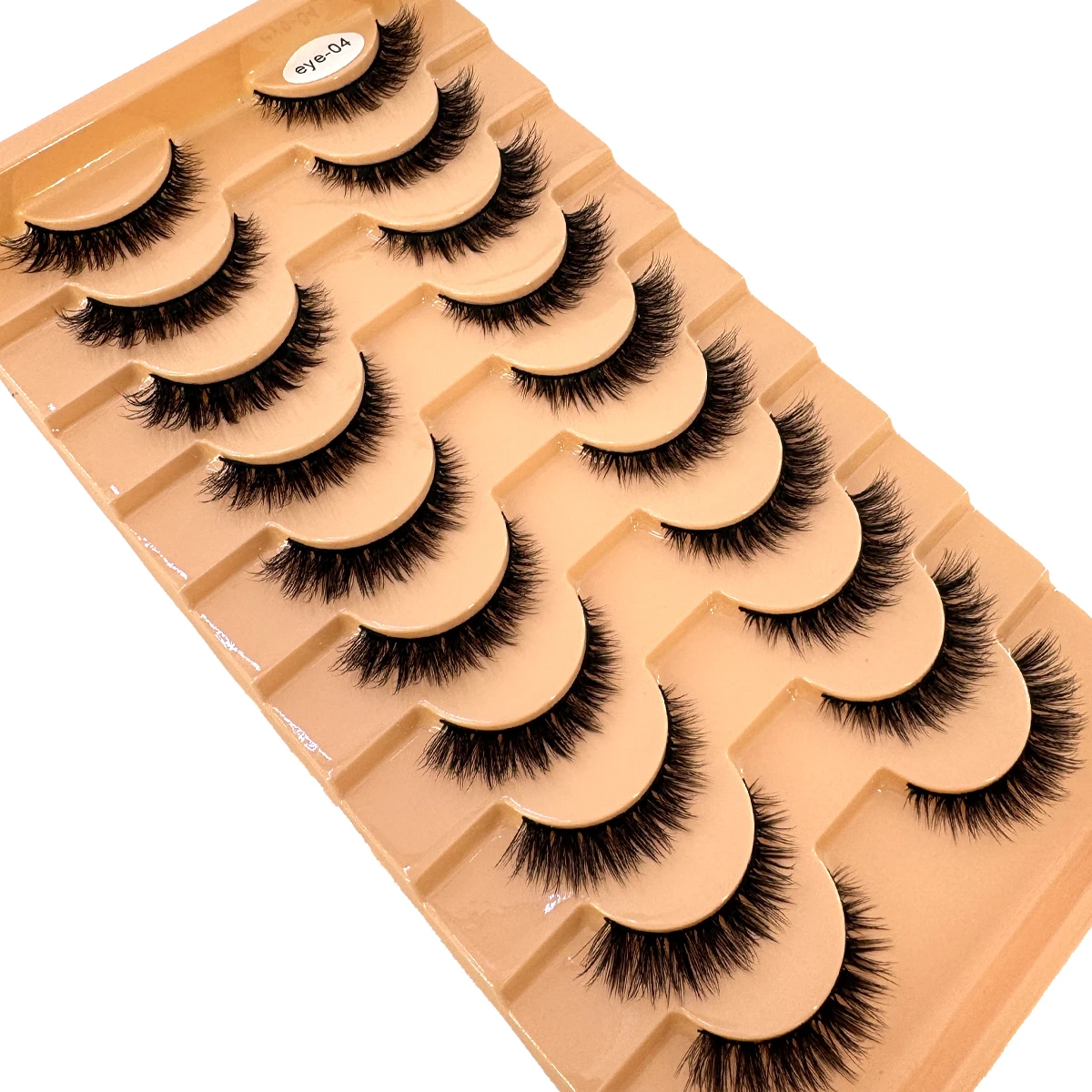 新しい10ペアのナチュラルロング3Dミンクつけまつげ、フェイクラッシュメイクアップキット、ミンクまつげエクステ、短いまつげ
