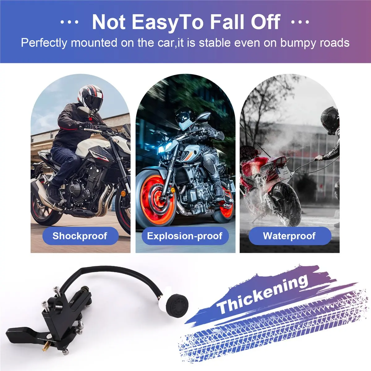A23Z Motorcycle Thumb Brake Lever Rear Master Pump Cylinder Handle Kit Aluminium Alloy Rear Master Pump Motorcycle Brake