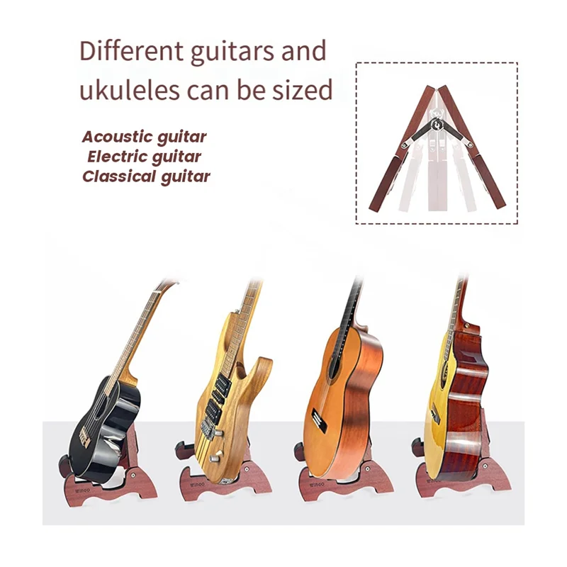 ポータブル木製ホルダースタンド折りたたみスタンドフォーククラシックアコースティックギターポータブル弦楽器スタンド
