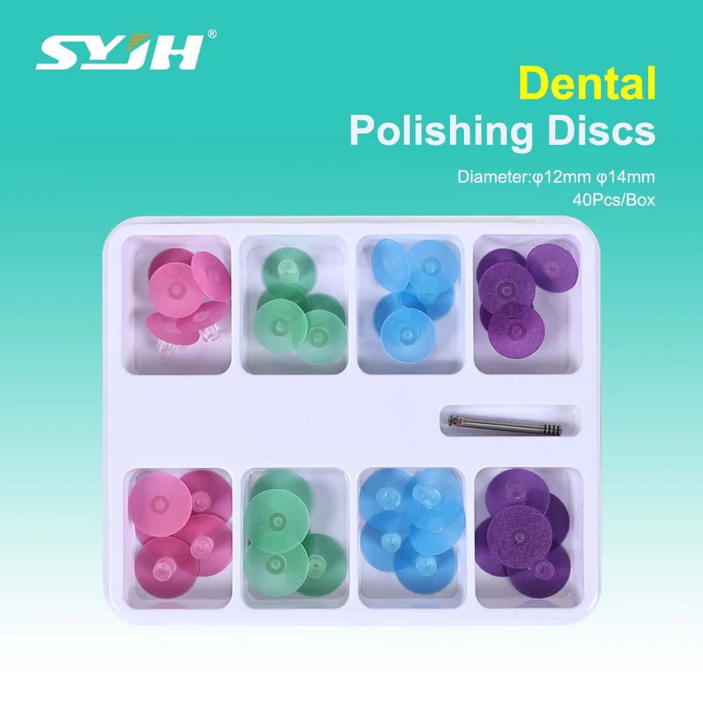 

SYJH 40Pcs/Box Dental Polishing Discs Kit Rainbow Dental Oral Resin Polishing Discs Set Finishing System Dentistry Tools