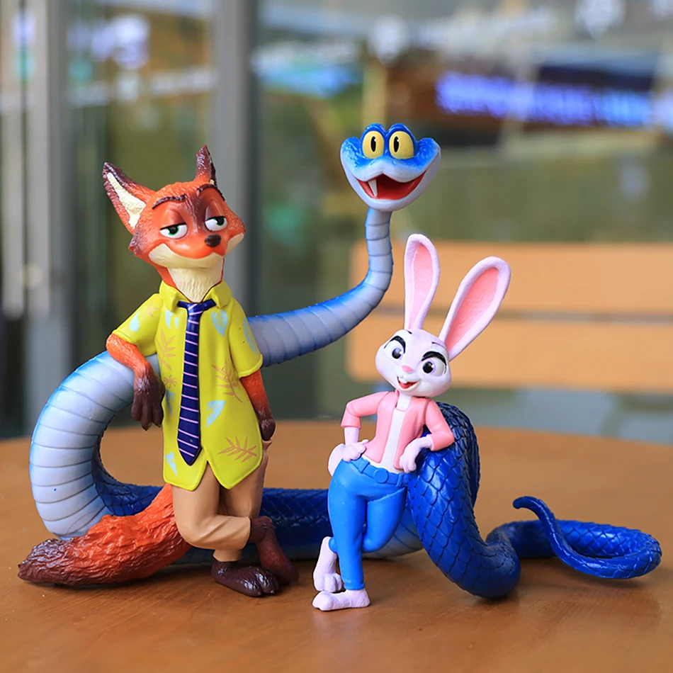 Anime Figur Kaninchen Fuchs Zootopia Tiere Spielzeug Nette Nick Judy Action Figure PVC Desktop Dekorieren Sammeln Anime Modell Spielzeug Geschenk