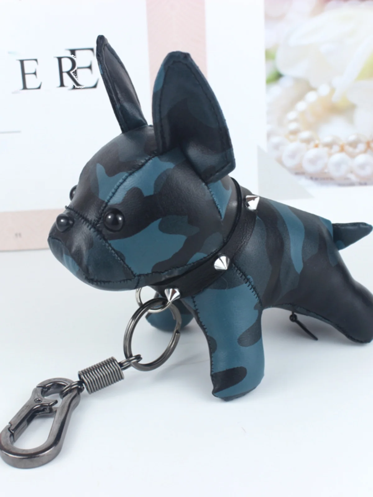 Creative Leather French Bulldog Keychain Premium Quality Couple Gift Cute Dog Figurine Bag Accessory Fine Hanging Ornament
